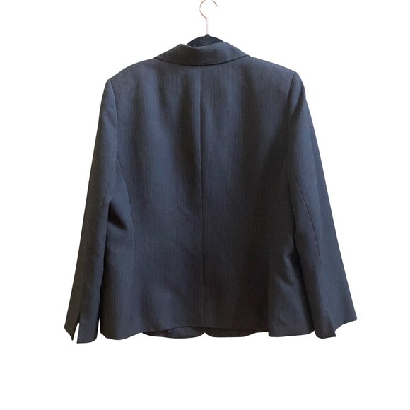 Le Suit Essentials Womens Pinstripe Blazer Jacket Size 18 Black Polyester Blend - Picture 4 of 6